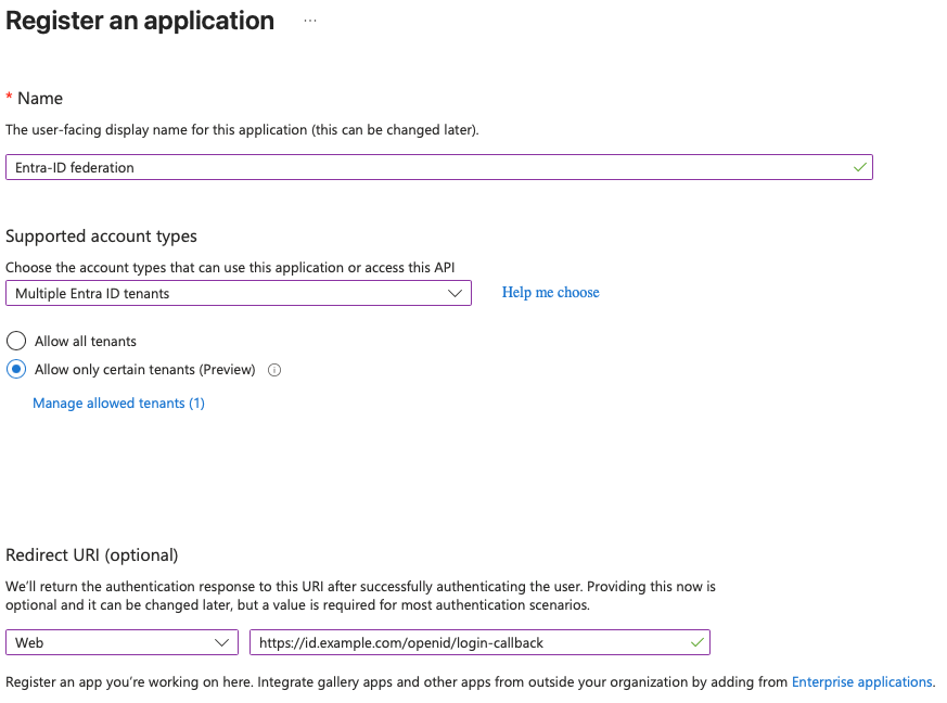 Multi-tenant configuration