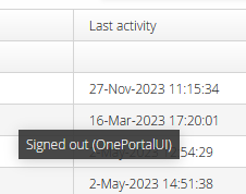 Last activity column