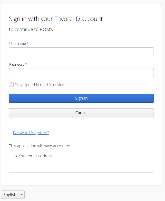 Login form