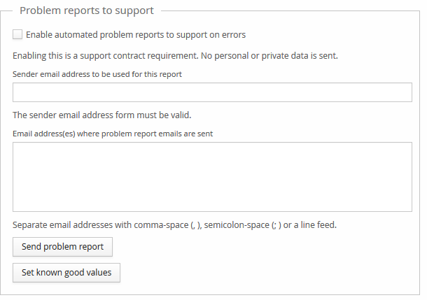 Problem reports tab